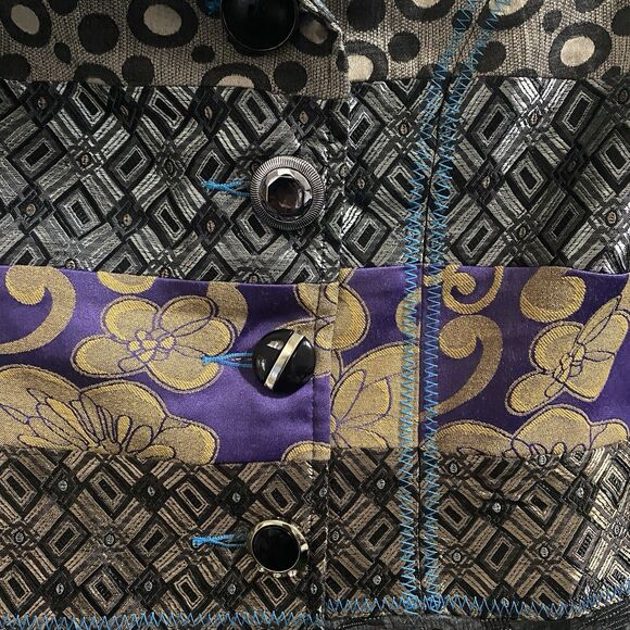 Tapestry Jacquard Patchwork Jacket Coat Boho French S Vtg Unique Y2K  60’s  Art - Picture 4 of 13